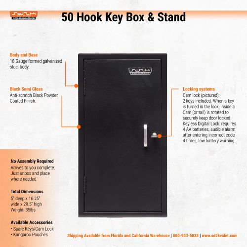 50 Hook Key Box