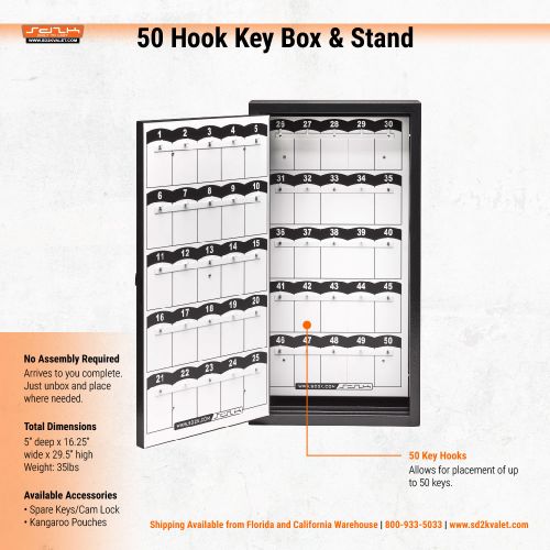 50 Hook Key Box