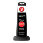 Valet Black Vertical Sign - Please Stop Here Message